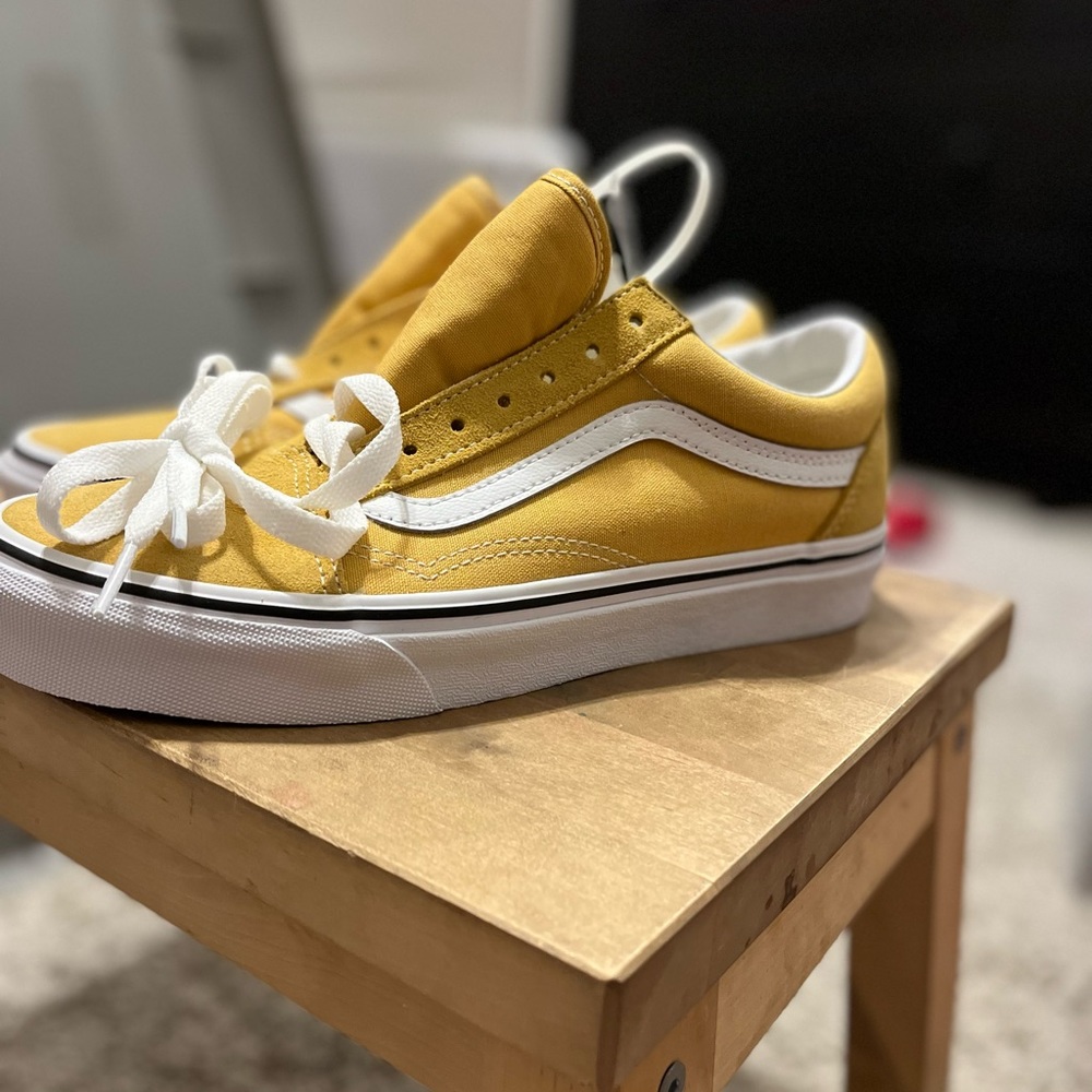 Yellow old skool vans